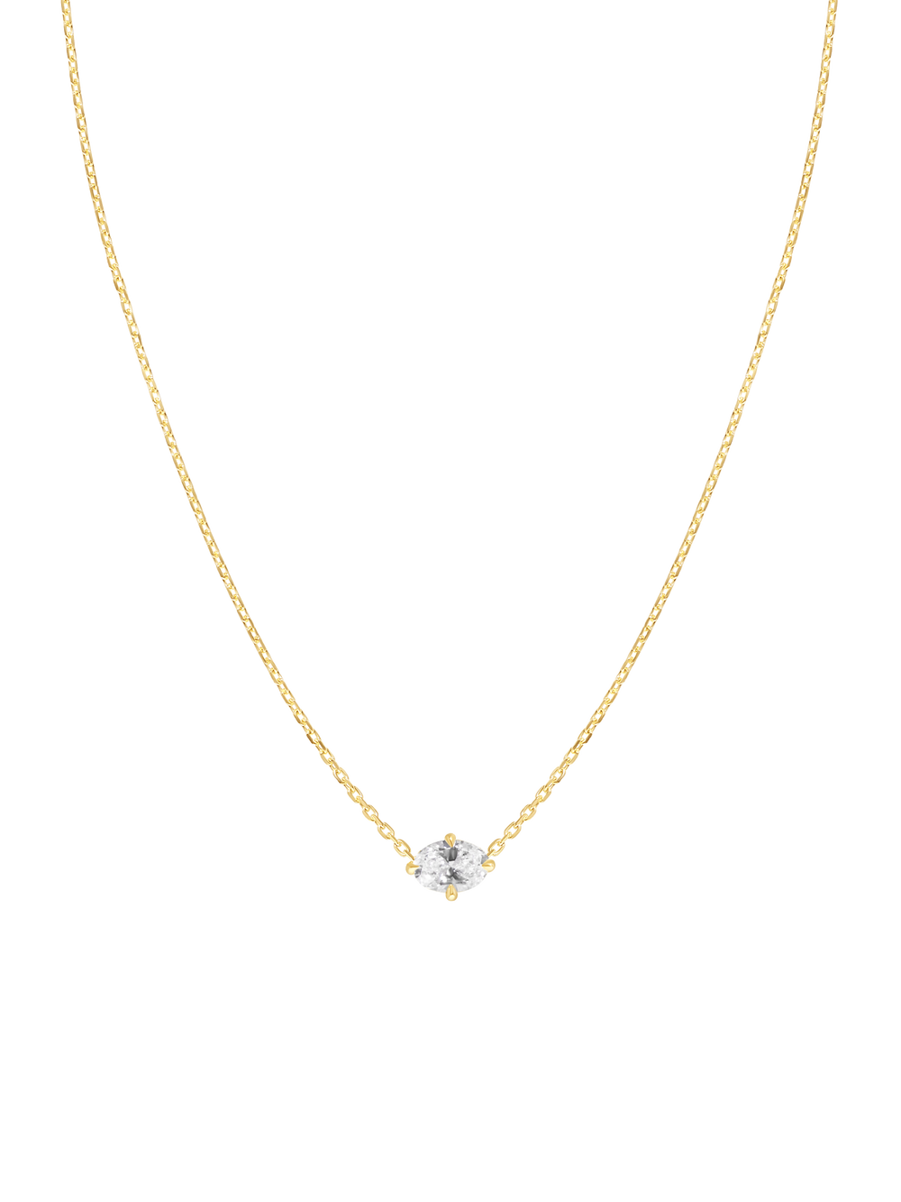 Oval Diamond Necklace - View 