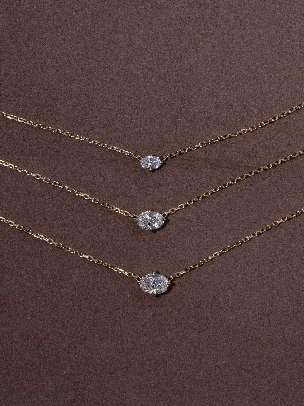 Oval Diamond Necklace - View 
