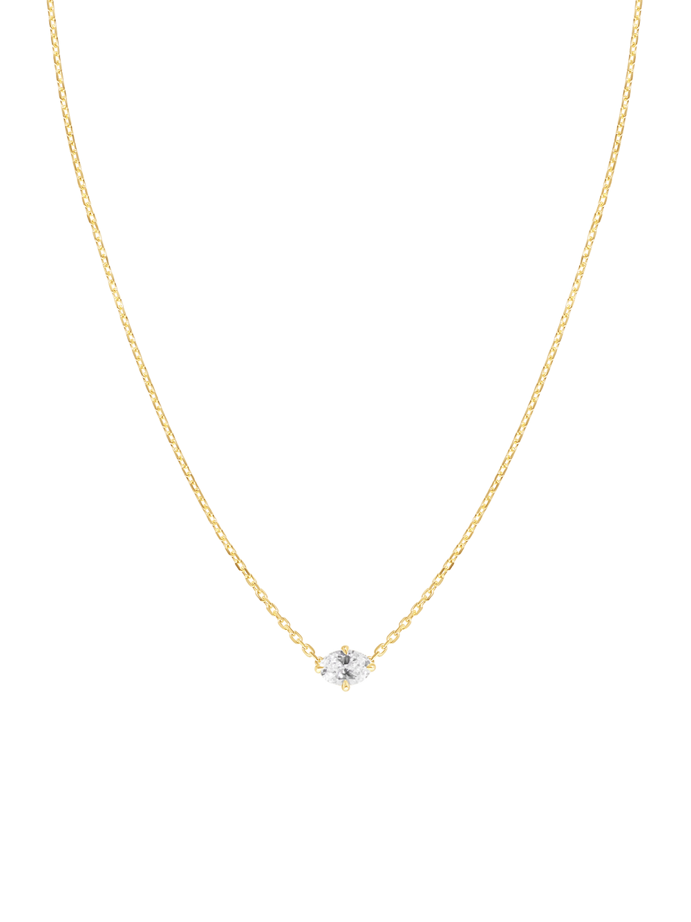 Oval Diamond Necklace - View 