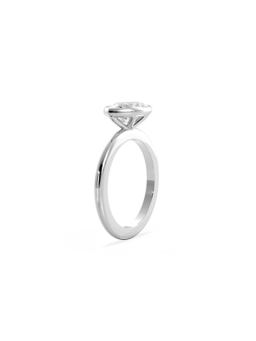 Marquise Signature Bezel Solitaire Ring - View 