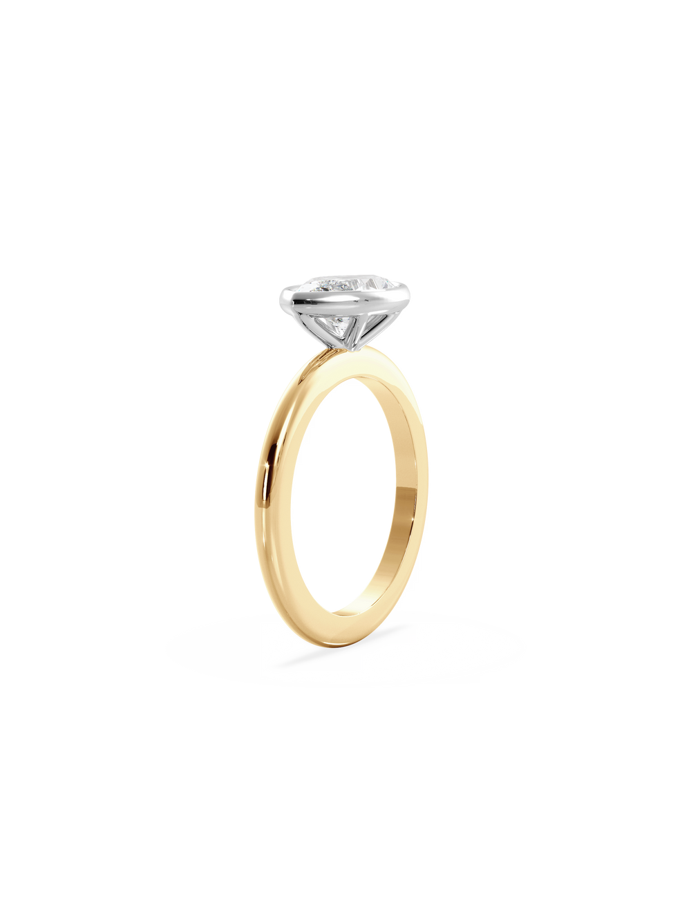 Marquise Signature Bezel Solitaire Ring - View 