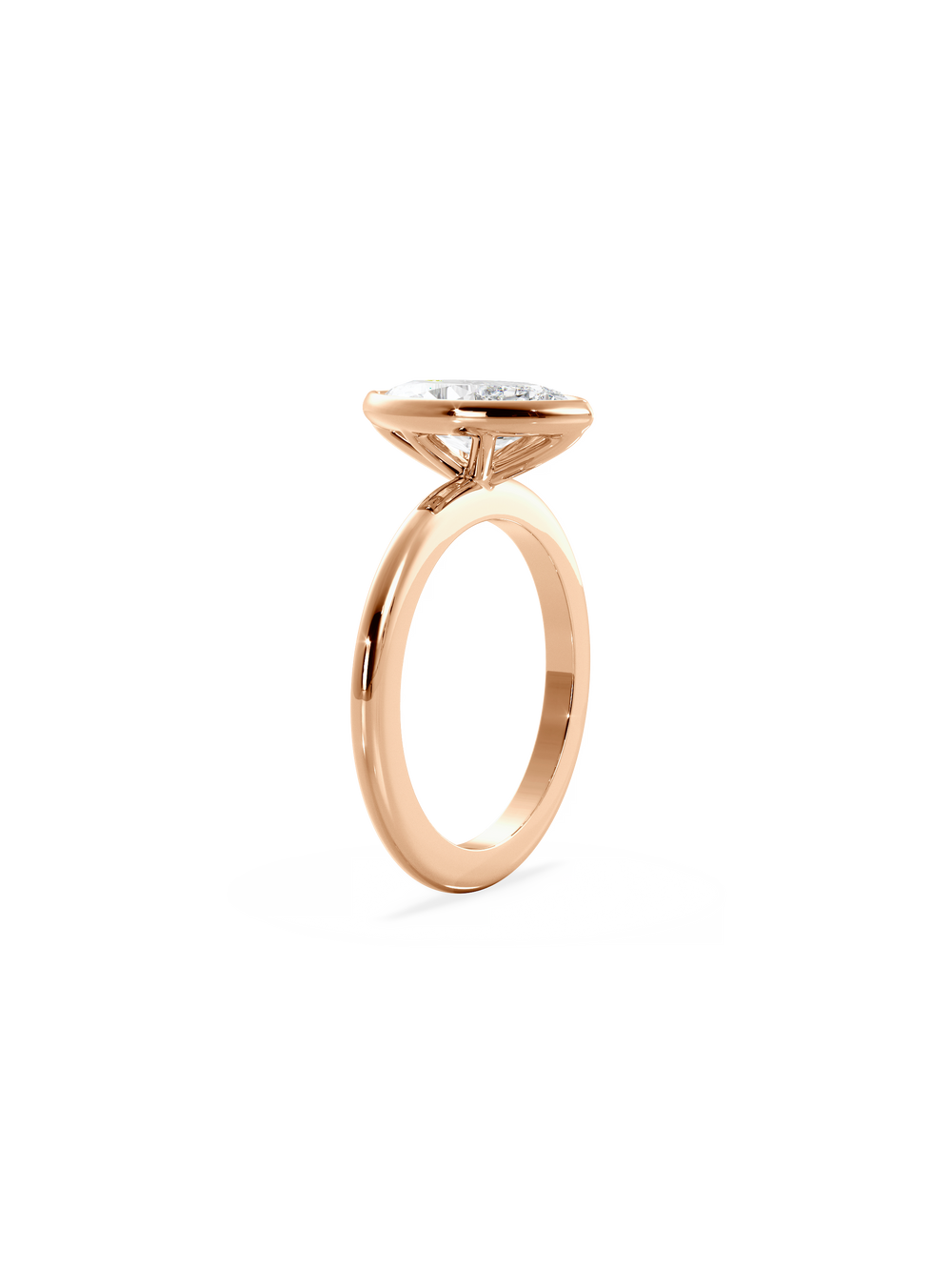 Marquise Signature Bezel Solitaire Ring - View 