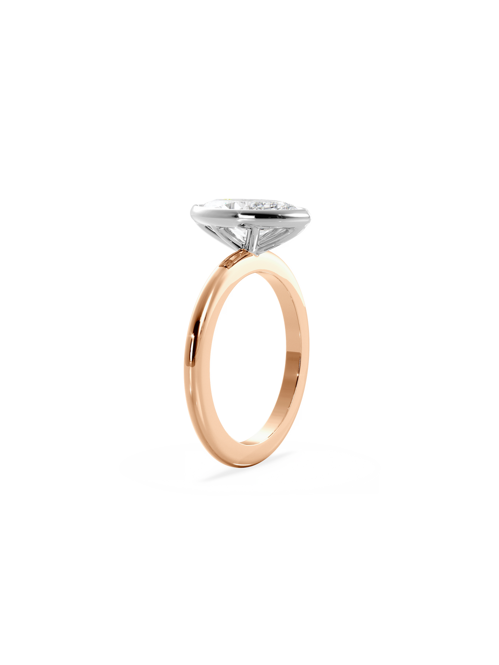 Marquise Signature Bezel Solitaire Ring - View 