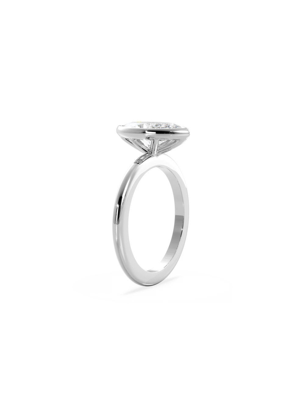 Marquise Signature Bezel Solitaire Ring - View 