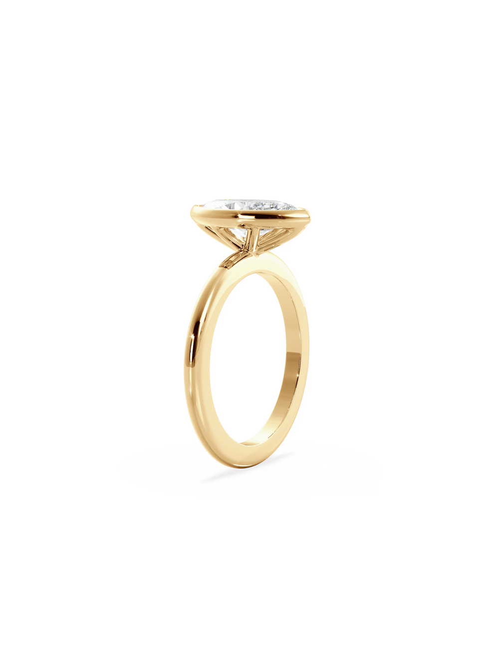 Marquise Signature Bezel Solitaire Ring - View 