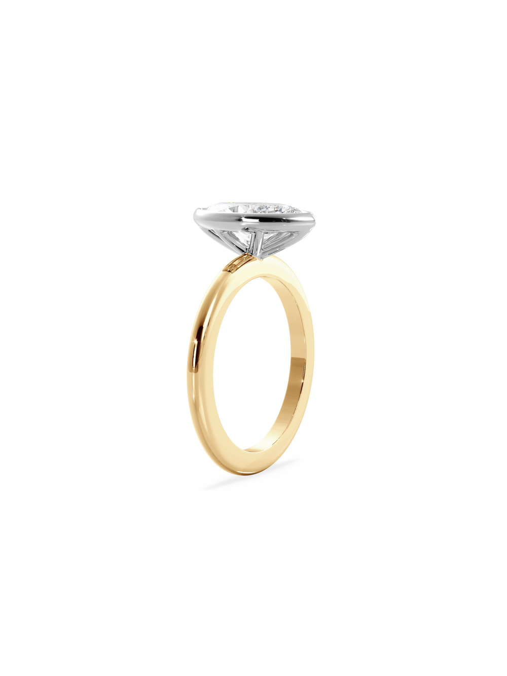 Marquise Signature Bezel Solitaire Ring - View 