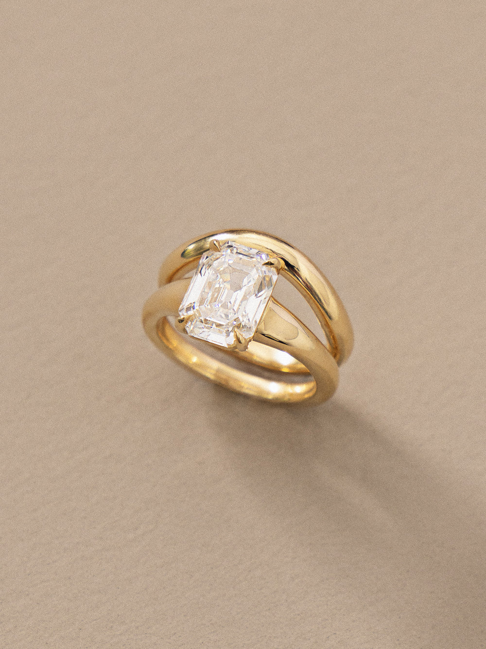 3.59ct Old Cut Emerald Solitaire Ring