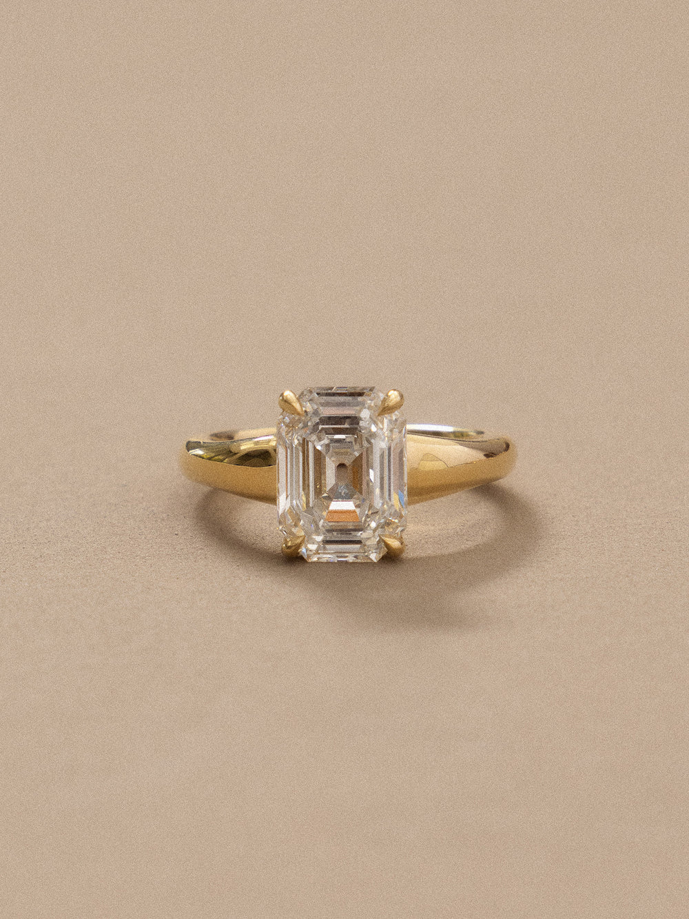 3.59ct Old Cut Emerald Solitaire Ring
