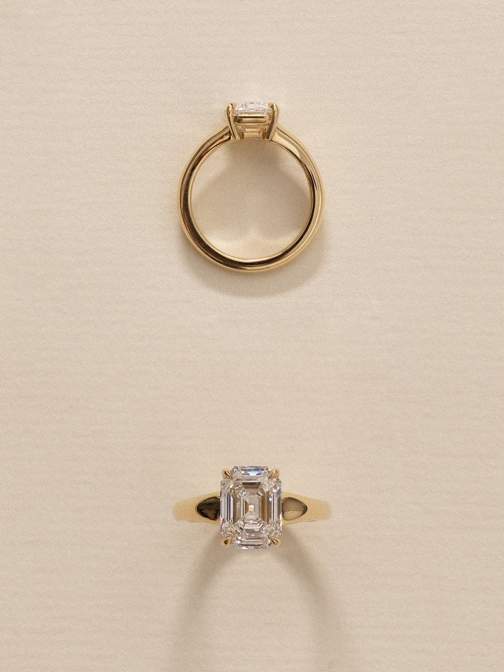 3.59ct Old Cut Emerald Solitaire Ring