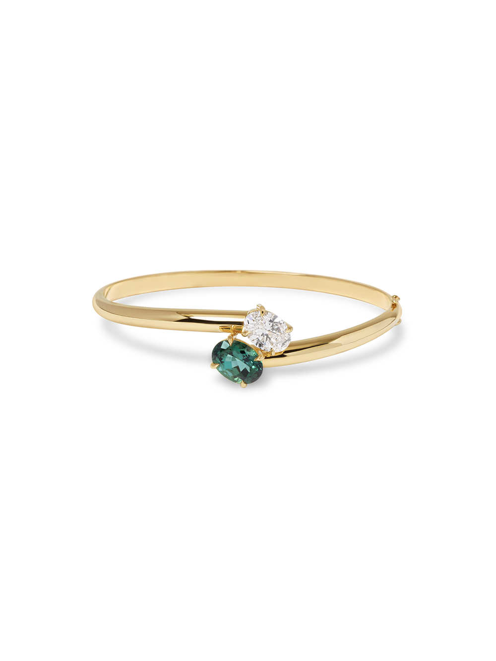 6.21cttw Oval and Oval Tourmaline Jean Toi et Moi Bangle - View 