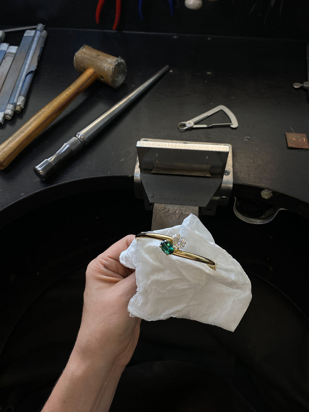 6.21cttw Oval and Oval Tourmaline Jean Toi et Moi Bangle - View 