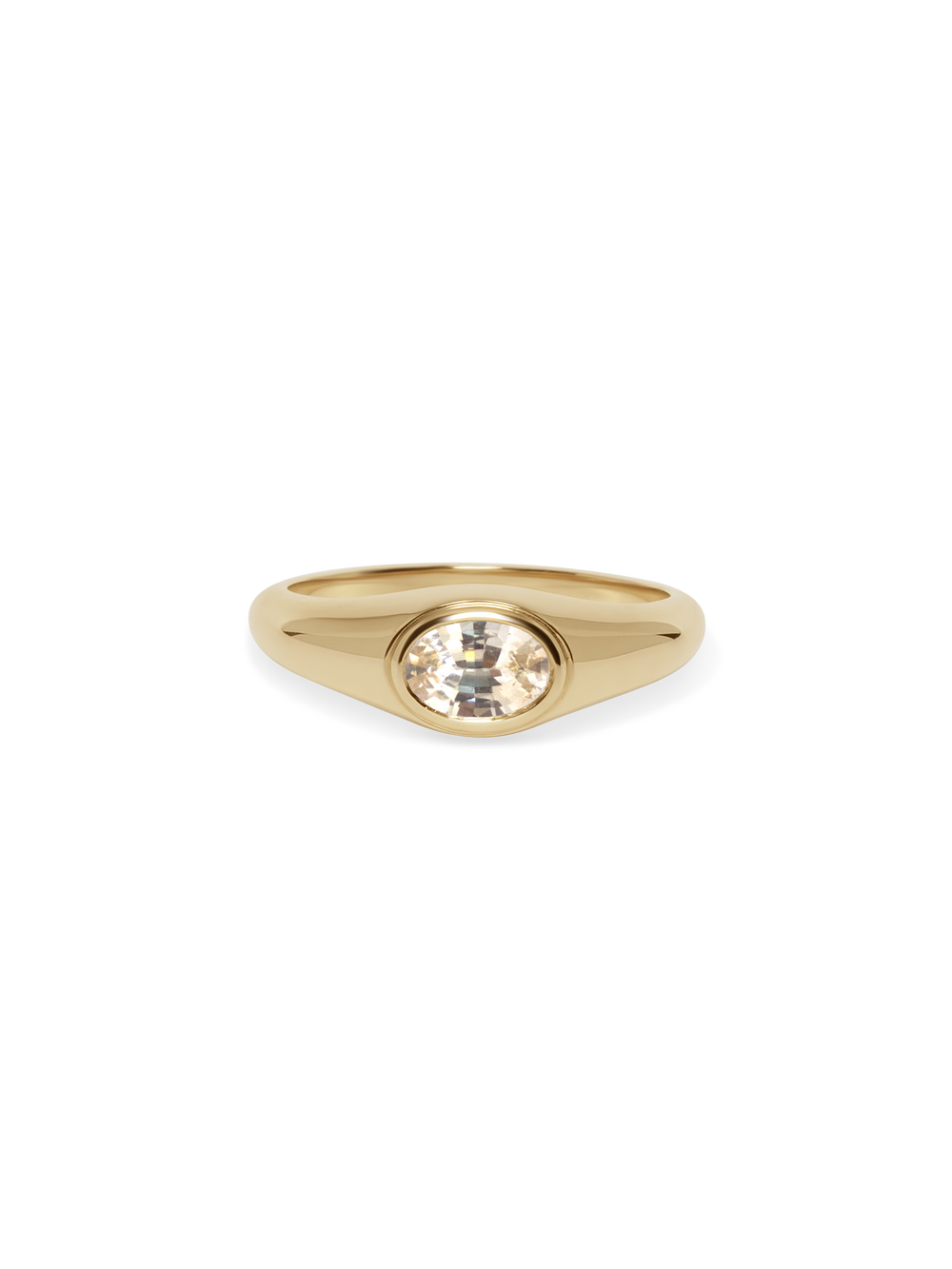 Oval Sorbet Sapphire Signet Ring - View 