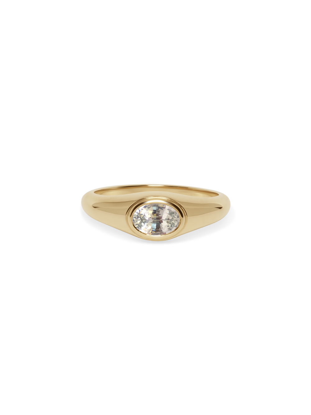 Oval Sorbet Sapphire Signet Ring - View 