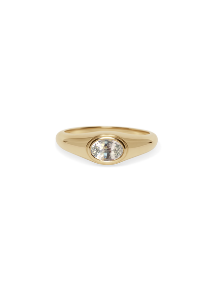 Oval Sorbet Sapphire Signet Ring