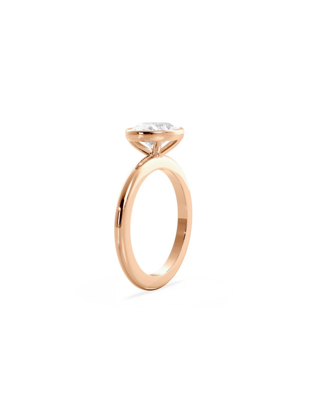 Oval Signature Bezel Solitaire Ring - View 