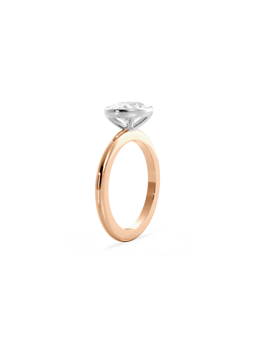 Oval Signature Bezel Solitaire Ring - View 