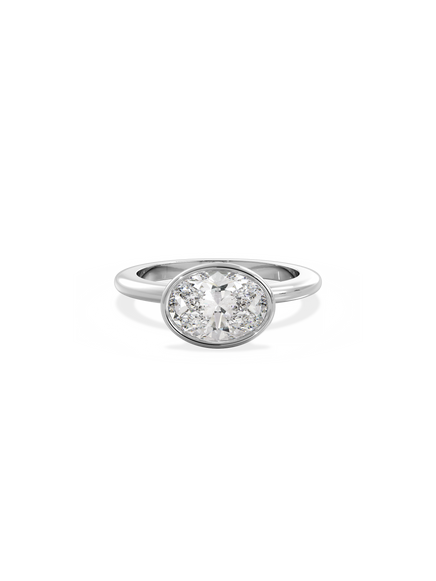 Oval Signature Bezel Solitaire Ring