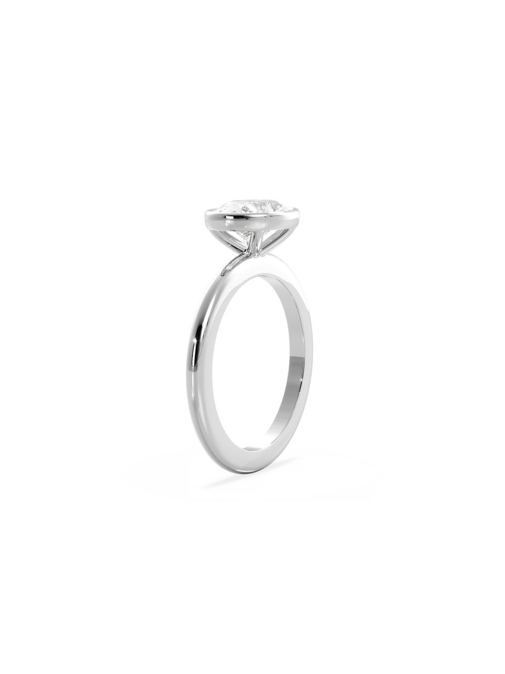 Oval Signature Bezel Solitaire Ring - View 