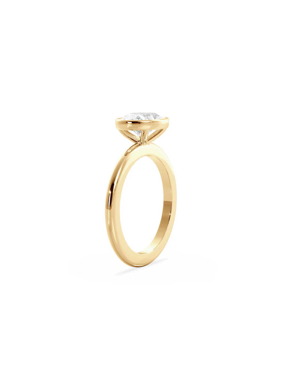 Oval Signature Bezel Solitaire Ring - View 