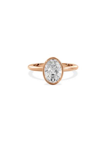 Oval Signature Bezel Solitaire Ring