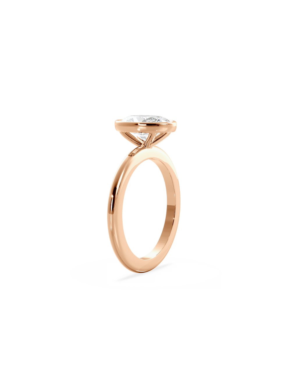 Oval Signature Bezel Solitaire Ring - View 