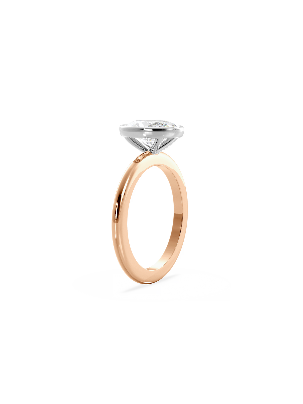 Oval Signature Bezel Solitaire Ring - View 