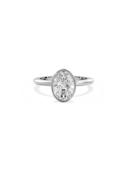 Oval Signature Bezel Solitaire Ring