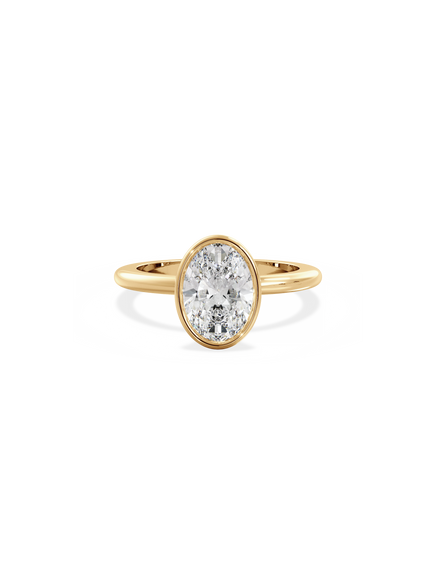 Oval Signature Bezel Solitaire Ring