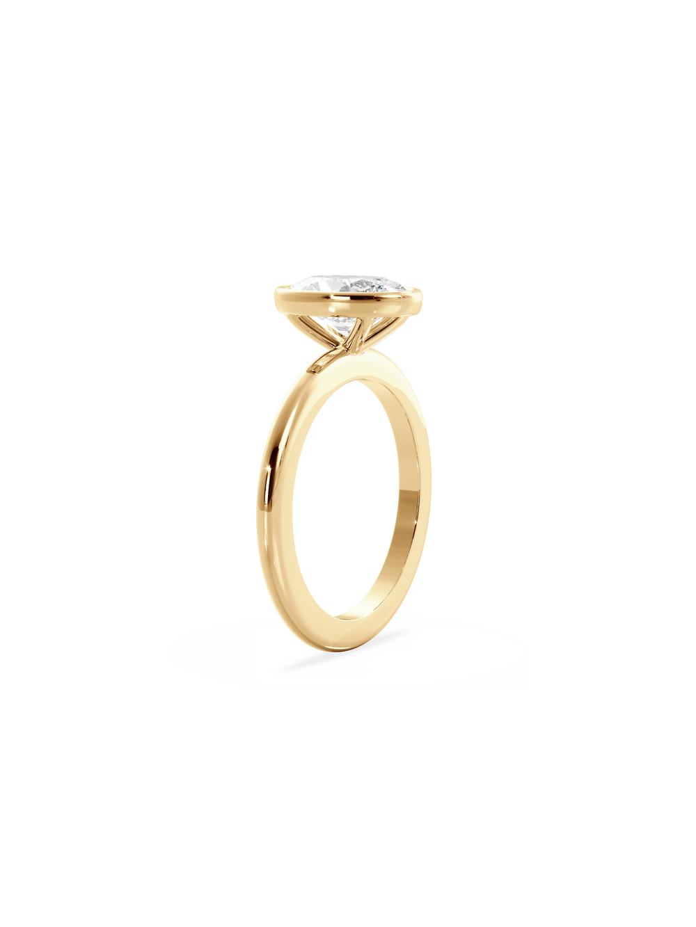 Oval Signature Bezel Solitaire Ring - View 
