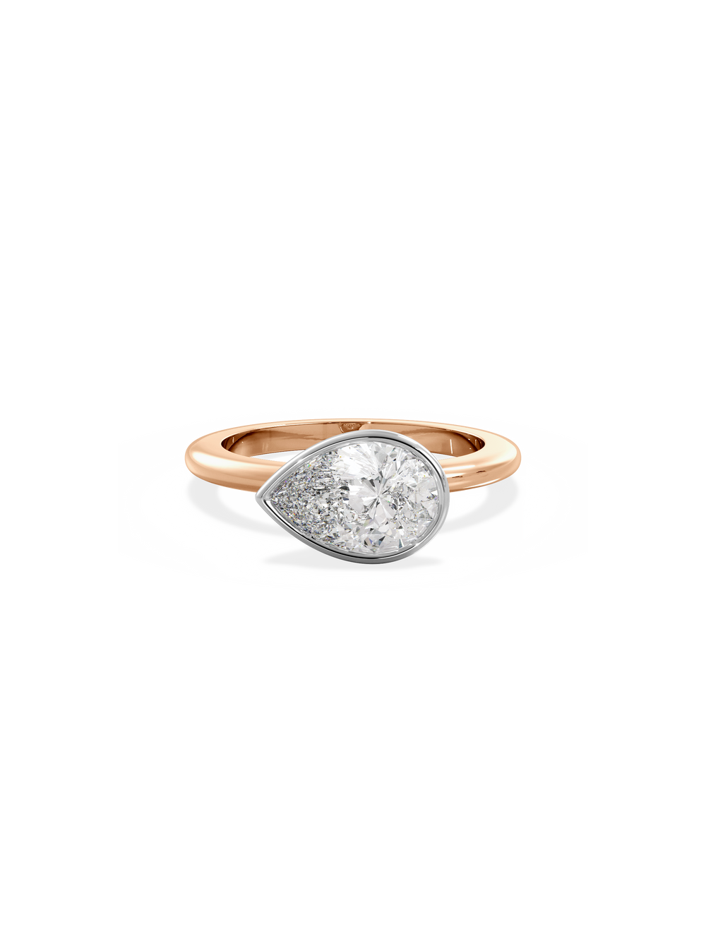 Pear Signature Bezel Solitaire Ring - View 