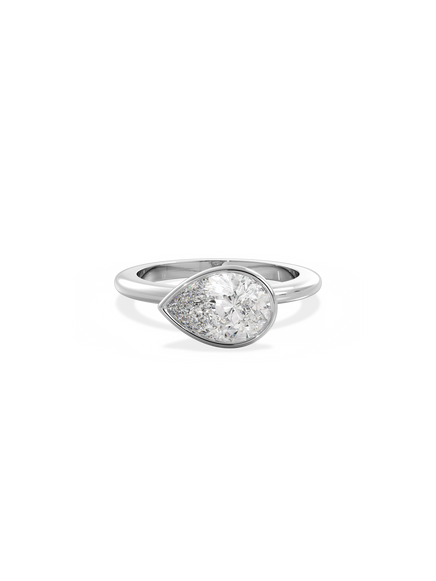 Pear Signature Bezel Solitaire Ring