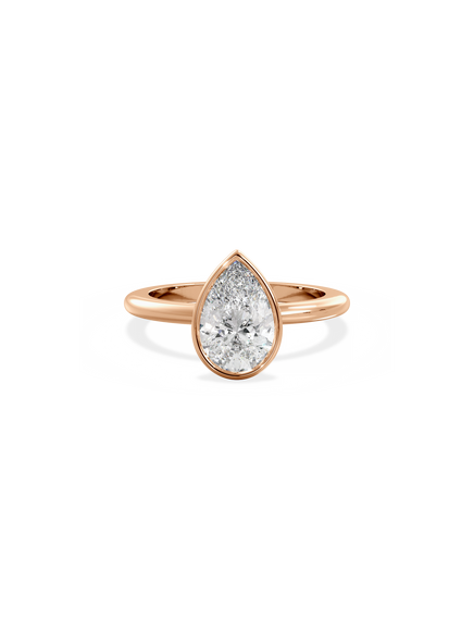 Pear Signature Bezel Solitaire Ring