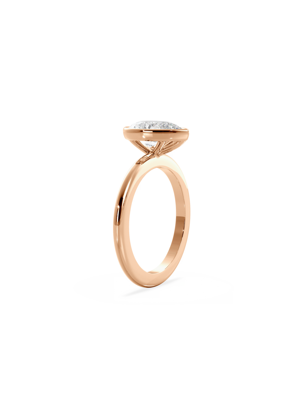 Pear Signature Bezel Solitaire Ring - View 