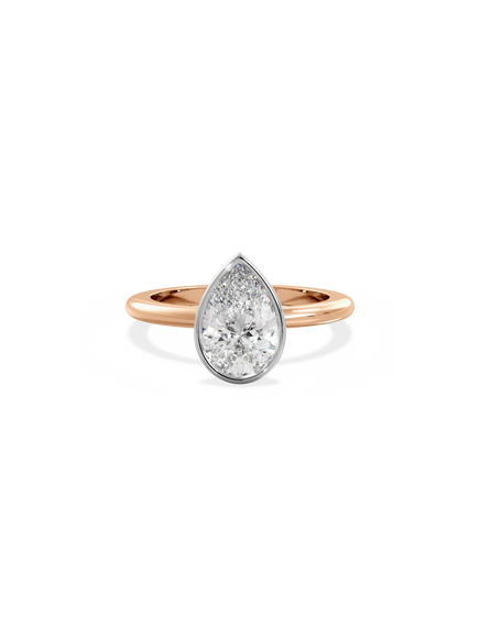 Pear Signature Bezel Solitaire Ring