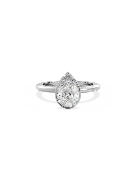 Pear Signature Bezel Solitaire Ring