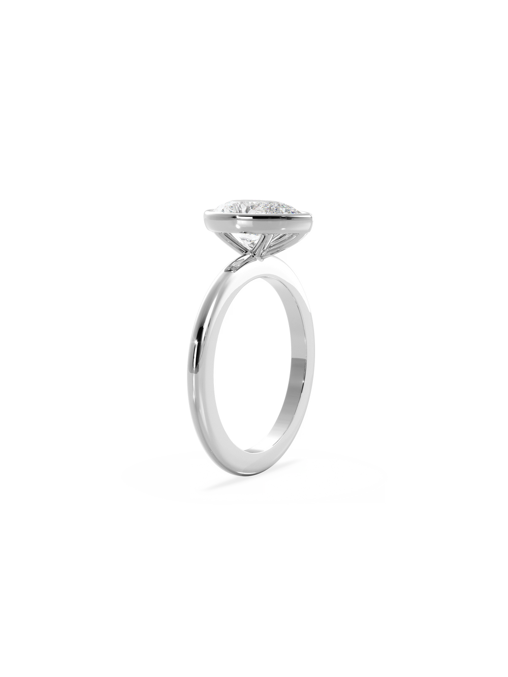 Pear Signature Bezel Solitaire Ring - View 