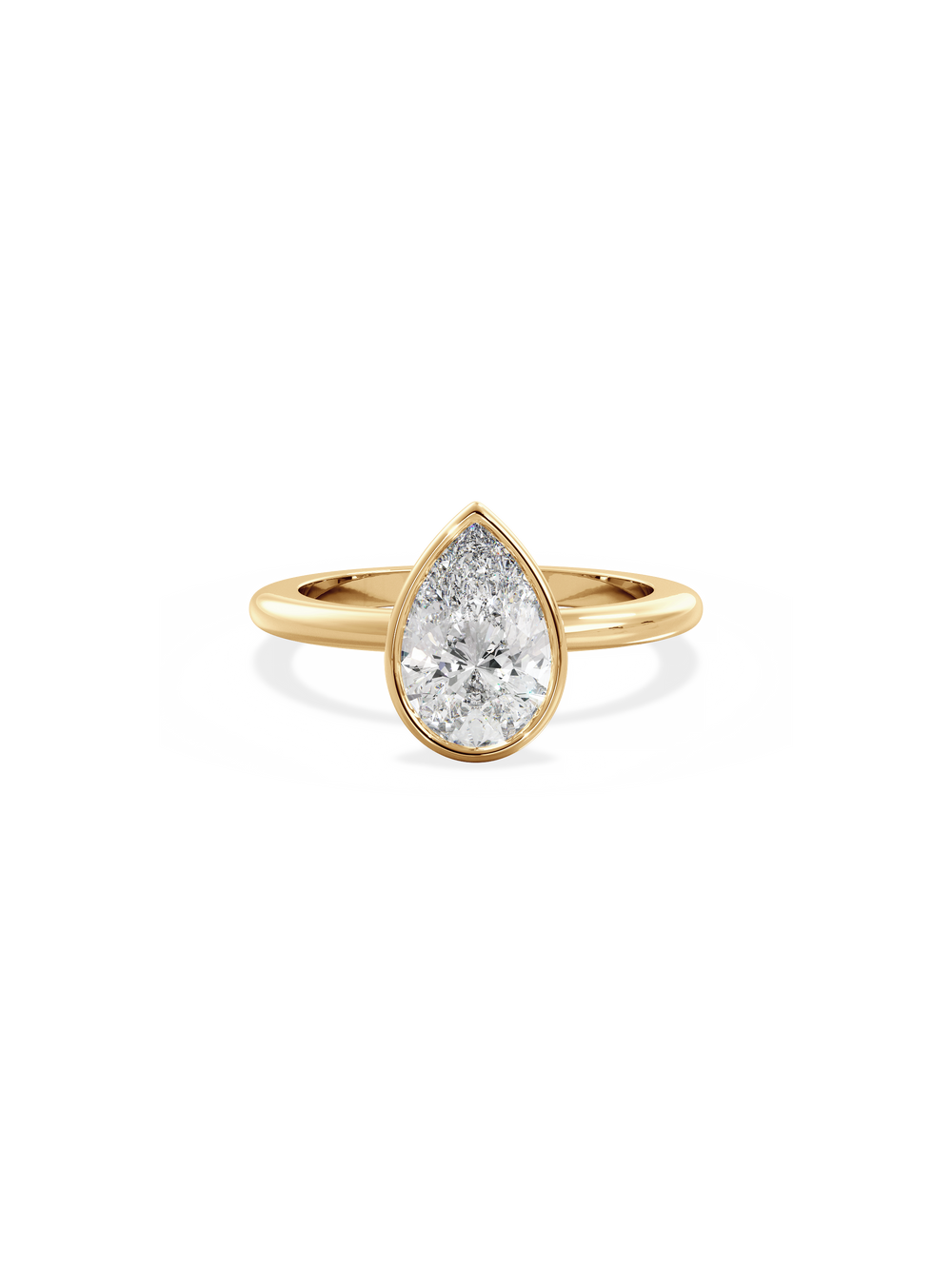 Pear Signature Bezel Solitaire Ring - View 