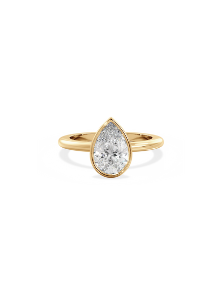 Pear Signature Bezel Solitaire Ring