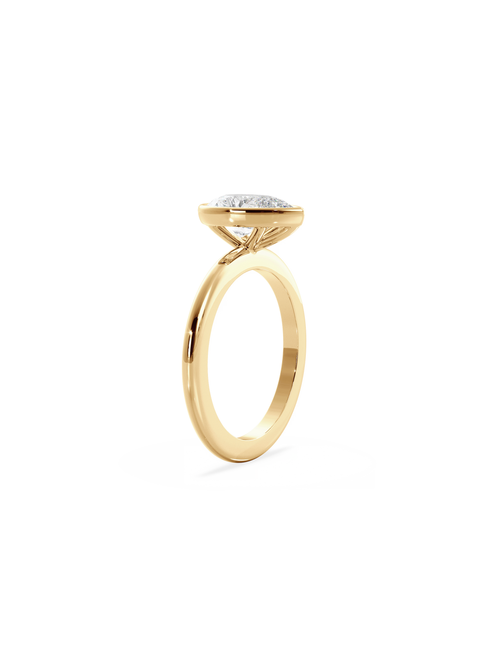 Pear Signature Bezel Solitaire Ring - View 