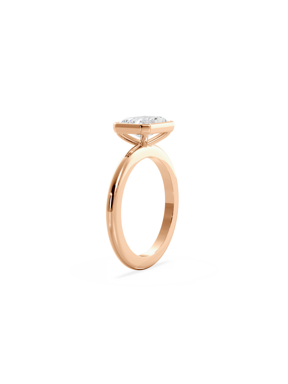 Radiant Signature Bezel Solitaire Ring - View 