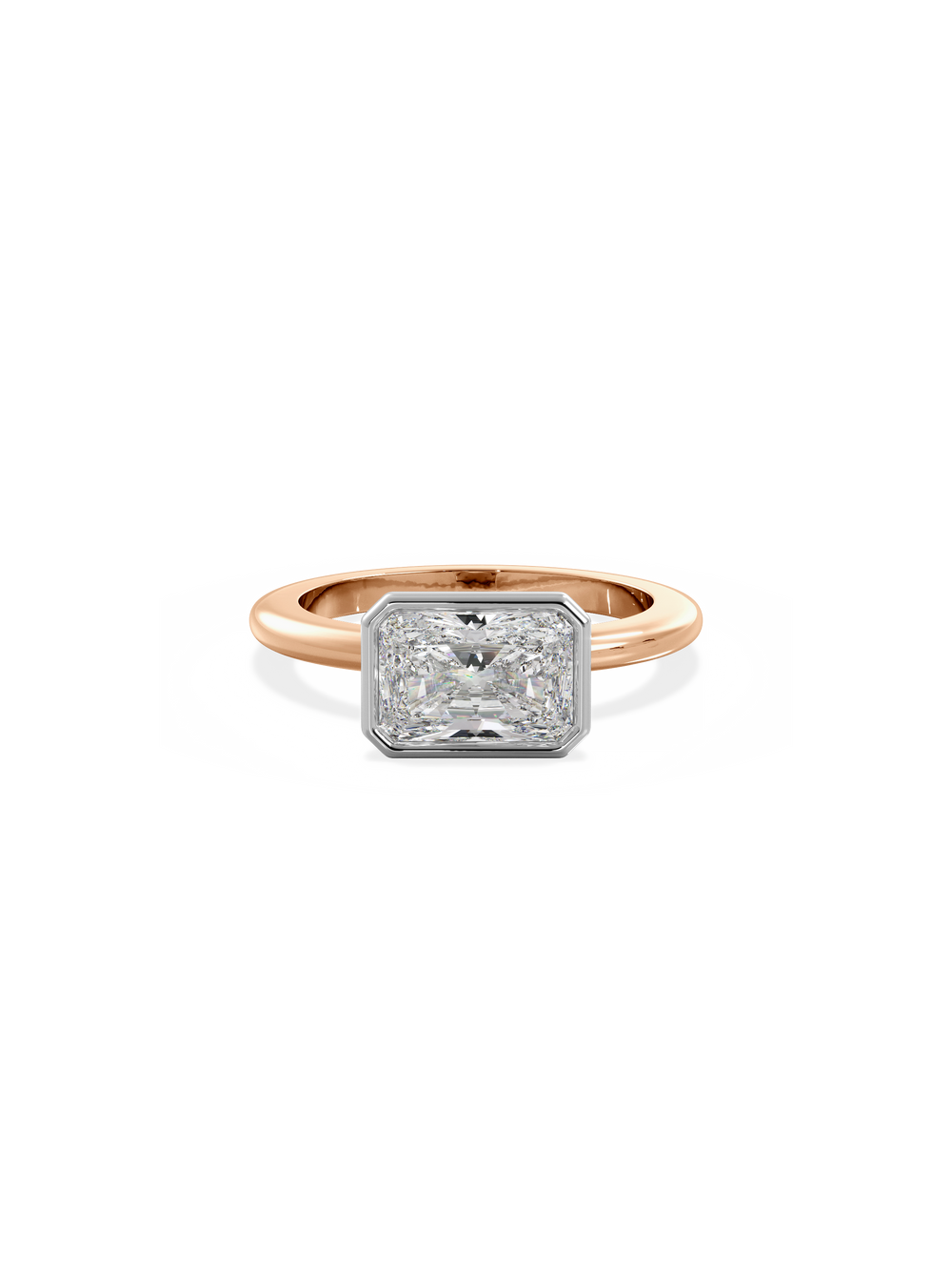 Radiant Signature Bezel Solitaire Ring - View 
