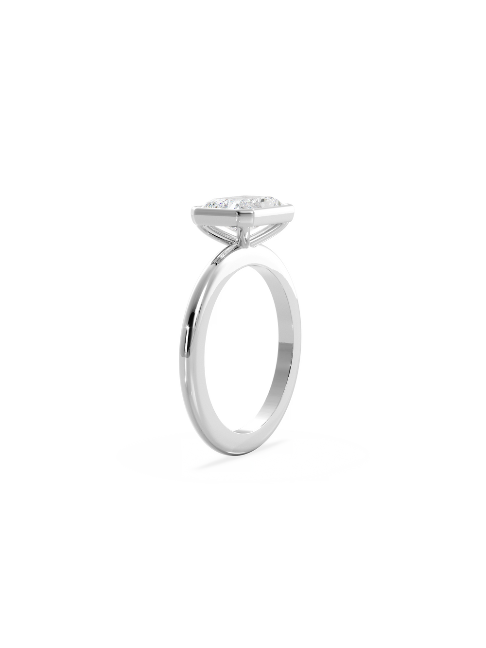 Radiant Signature Bezel Solitaire Ring - View 