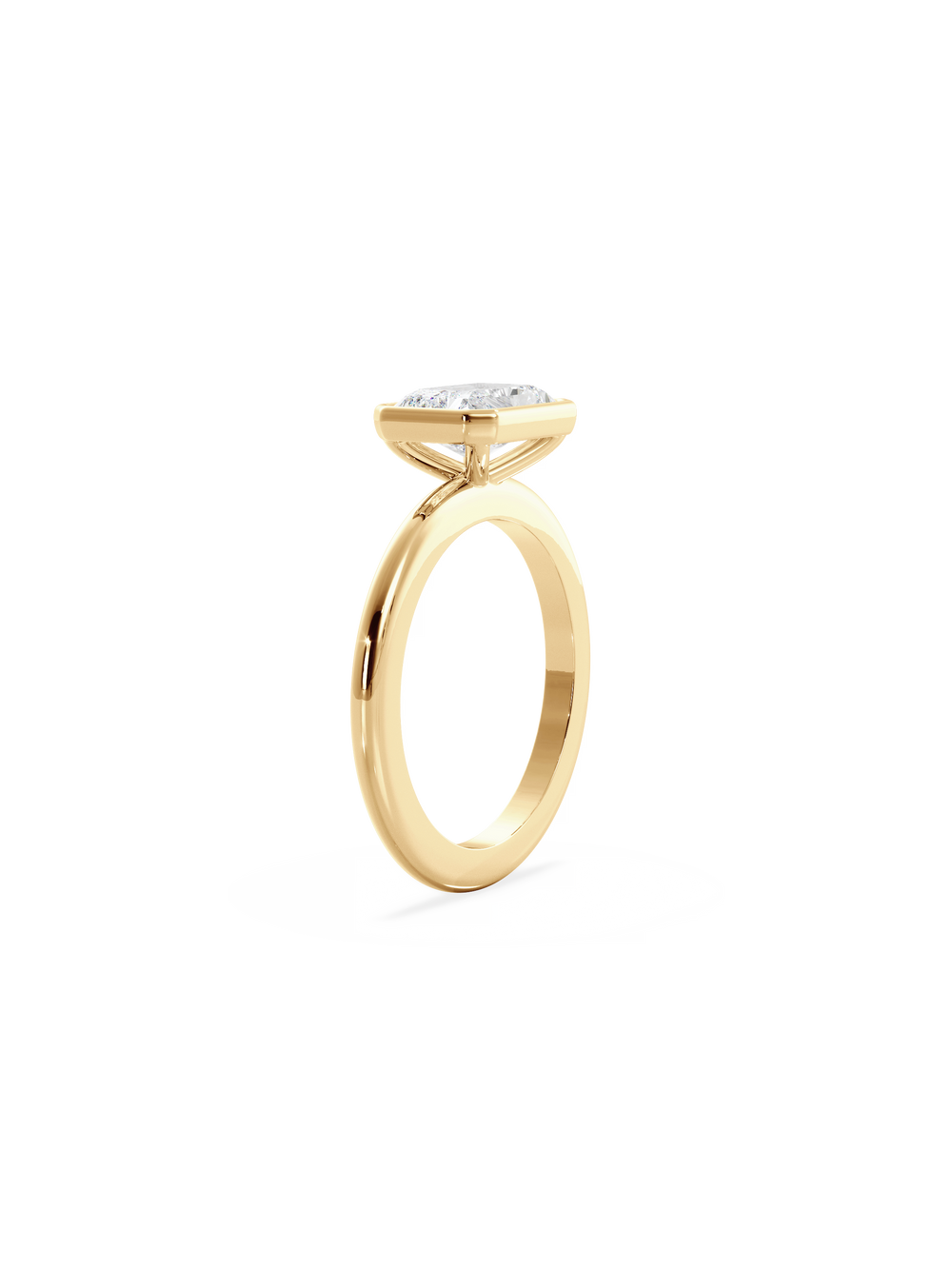 Radiant Signature Bezel Solitaire Ring - View 