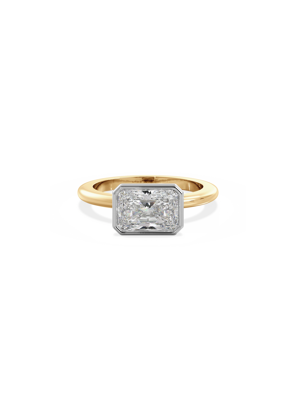 Radiant Signature Bezel Solitaire Ring - View 