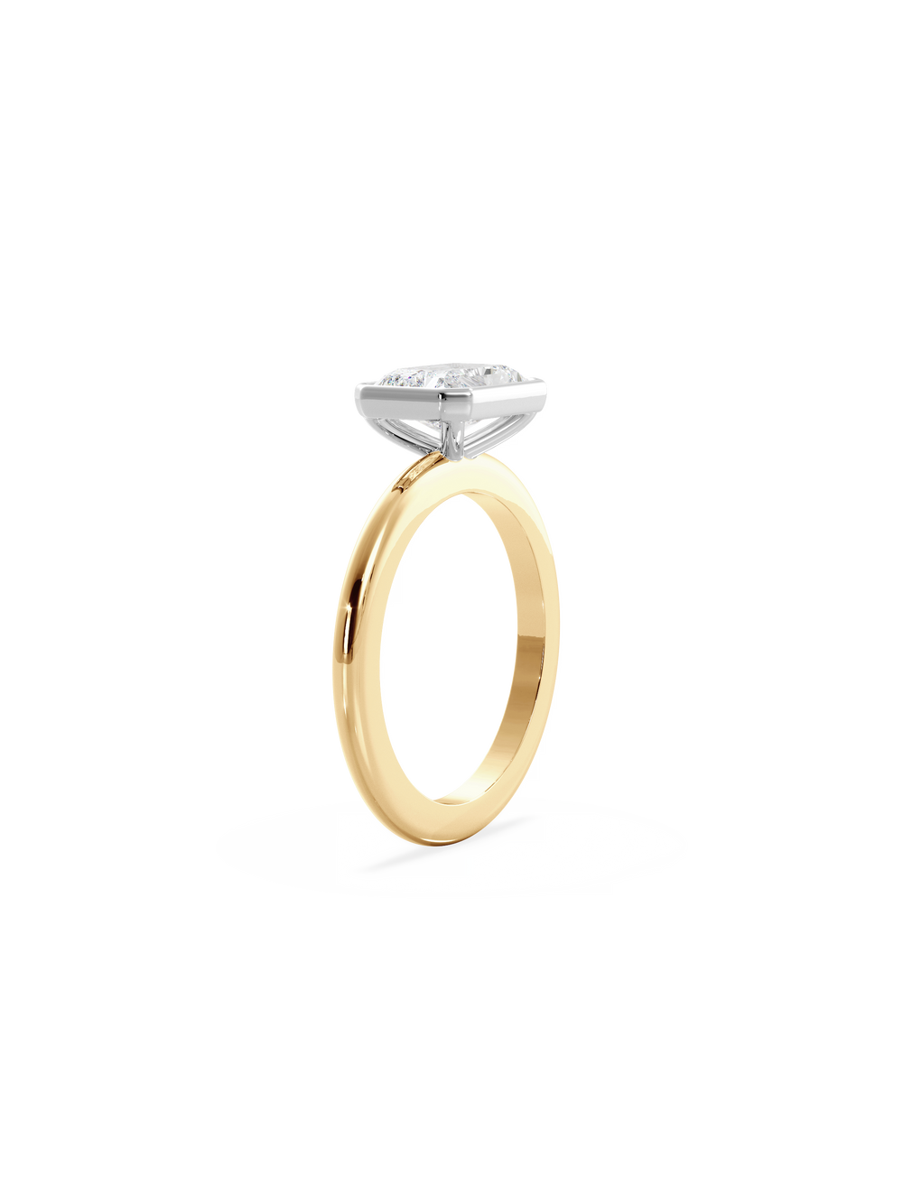 Radiant Signature Bezel Solitaire Ring - View 