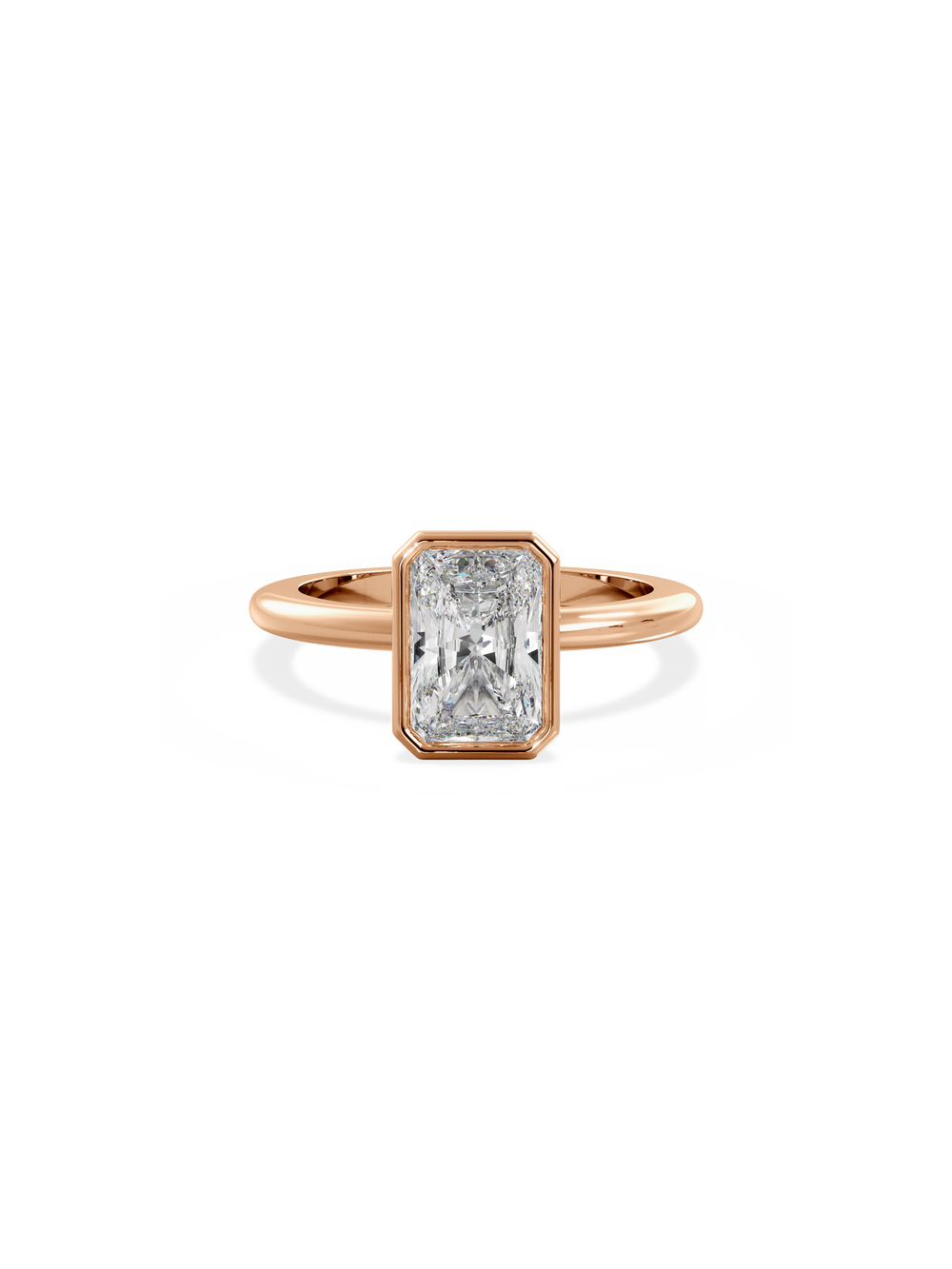 Radiant Signature Bezel Solitaire Ring - View 