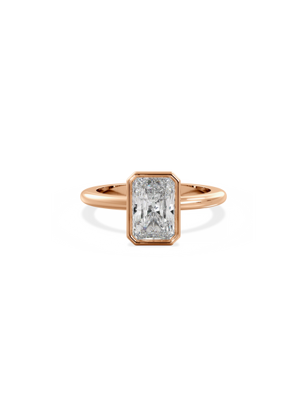 Radiant Signature Bezel Solitaire Ring