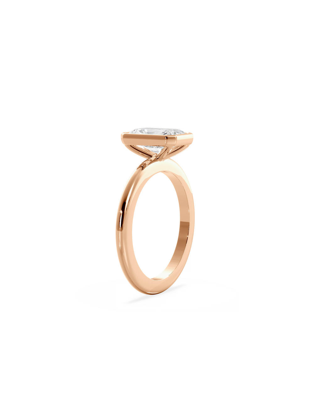 Radiant Signature Bezel Solitaire Ring - View 
