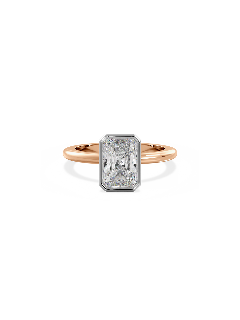 Radiant Signature Bezel Solitaire Ring - View 