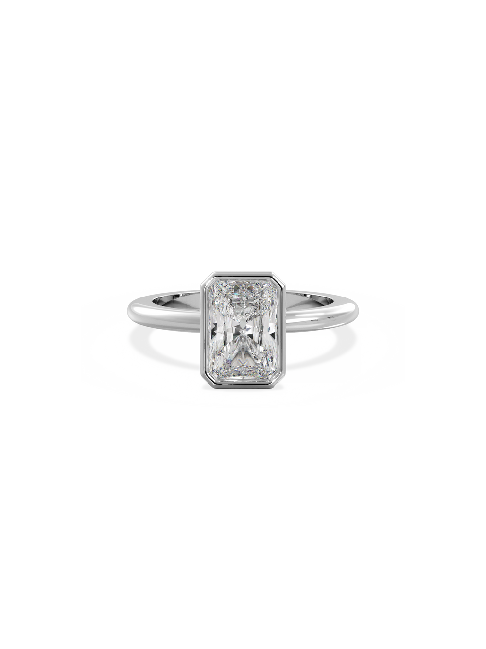 Radiant Signature Bezel Solitaire Ring - View 